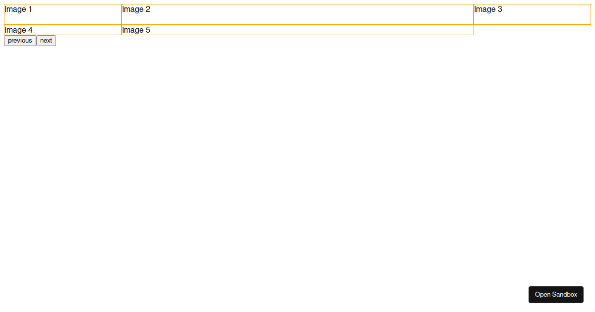 carousel with multiple images - Codesandbox