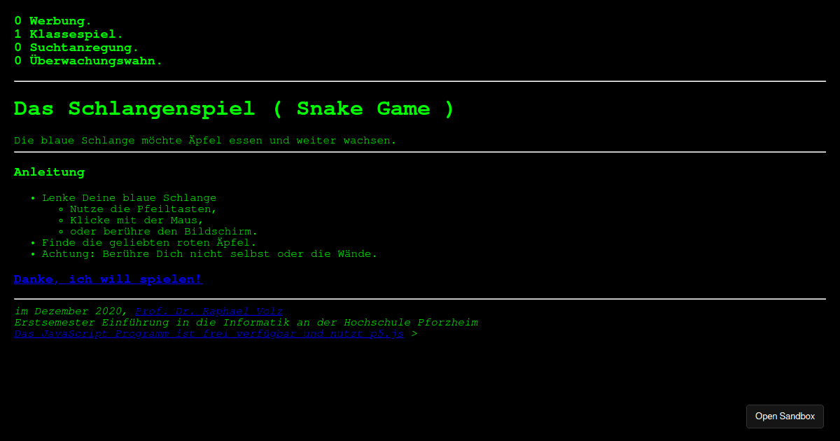 javascript-snake - Codesandbox