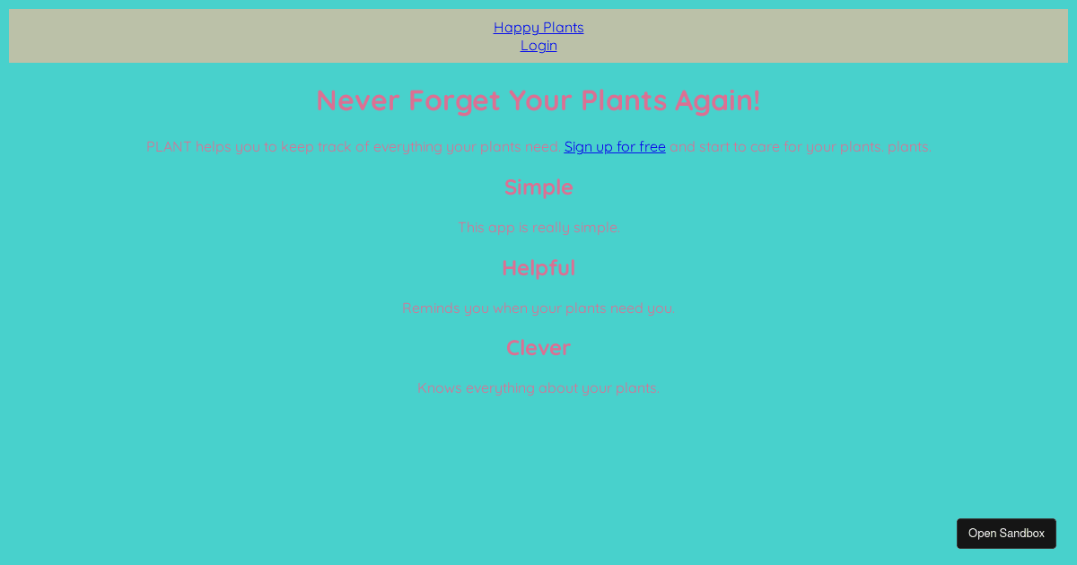 Plants App - Codesandbox