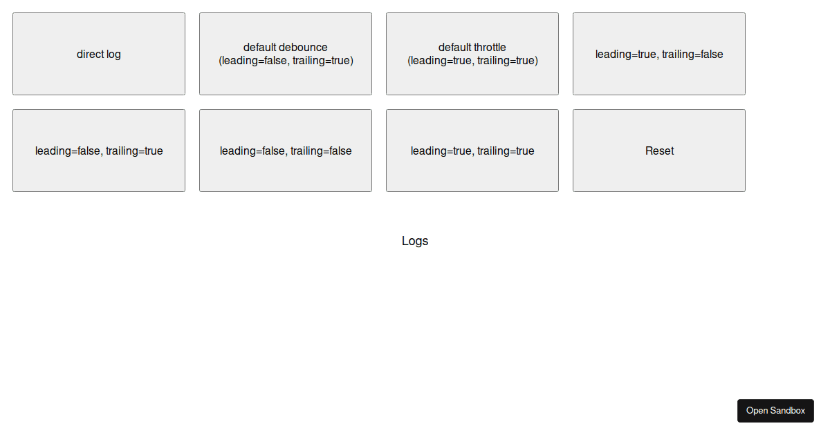 A Sample About Lodash.debounce And Lodash.throttle - Codesandbox