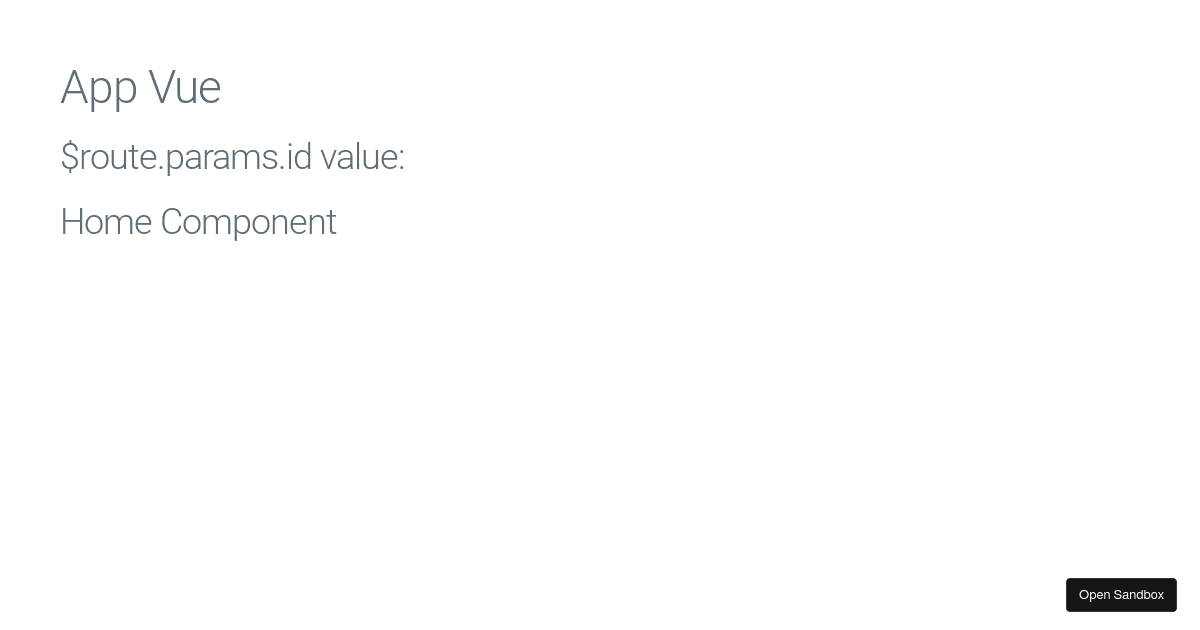 Vue Routing Example - Codesandbox