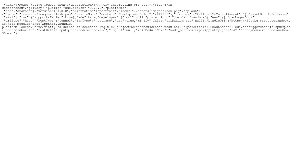 React Native Expo Example (forked) - Codesandbox