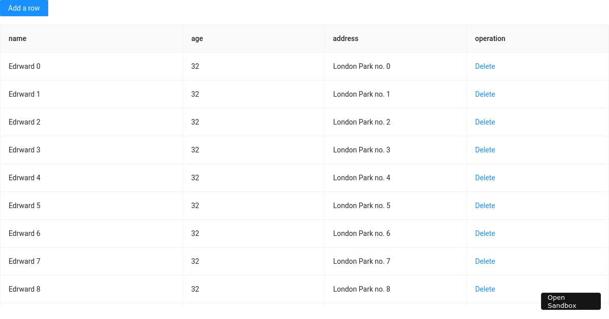 editable example - Codesandbox