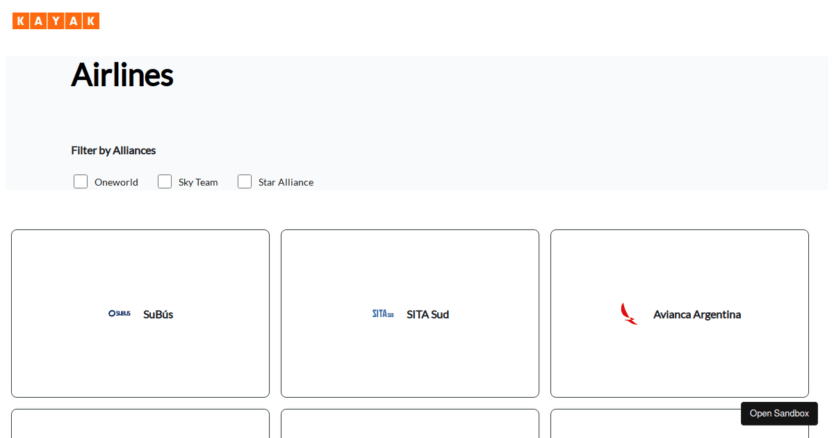 kayak-airlines (forked) - Codesandbox