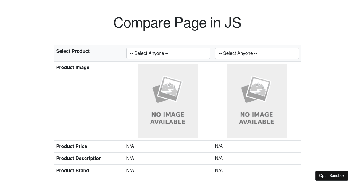 Html Presentation Js Compare Xaib026/javascript-product-comparison-page - Codesandbox