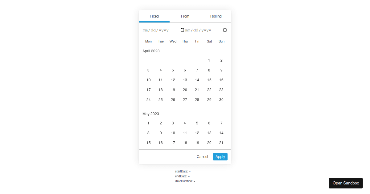 Date Picker (Original) - Codesandbox