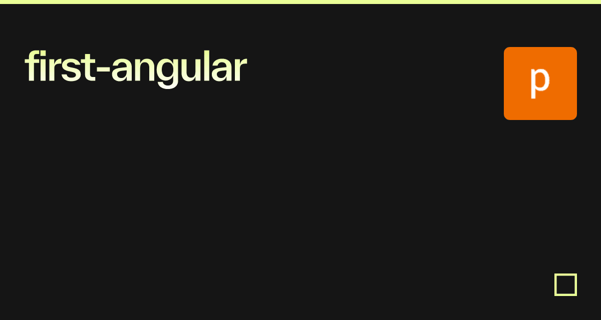firstangular Codesandbox