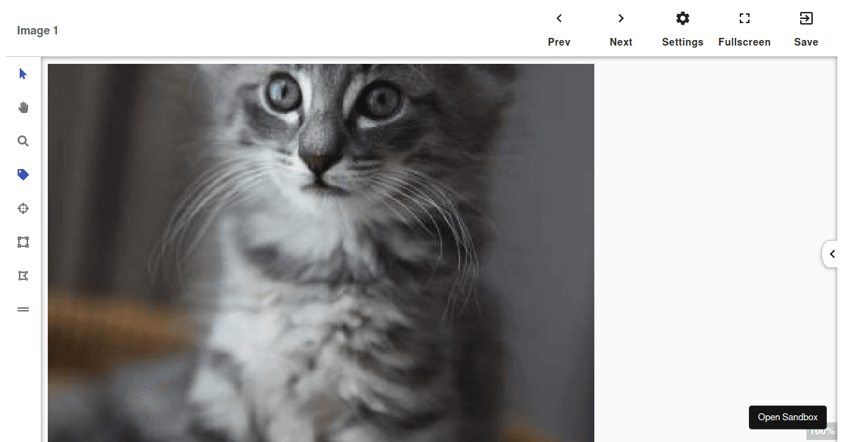The live preview of React Image Annotate Example
