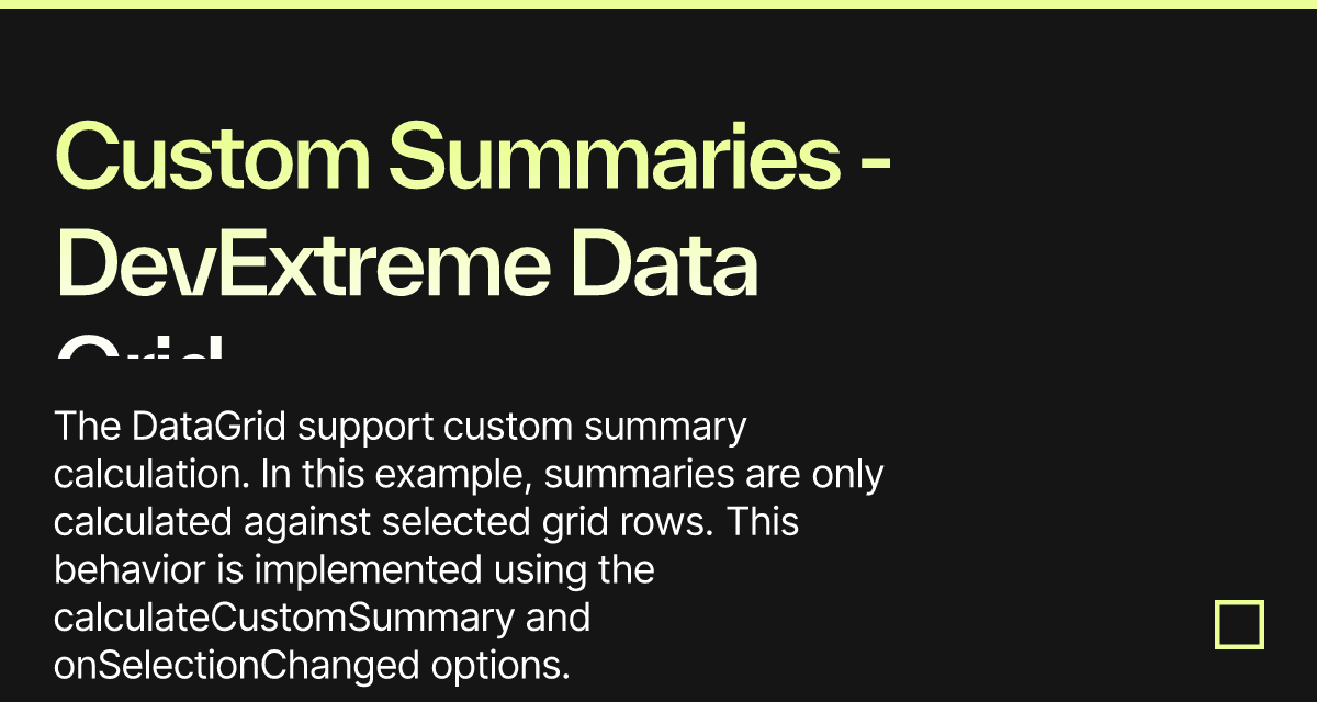 Custom Summaries - DevExtreme Data Grid - Codesandbox