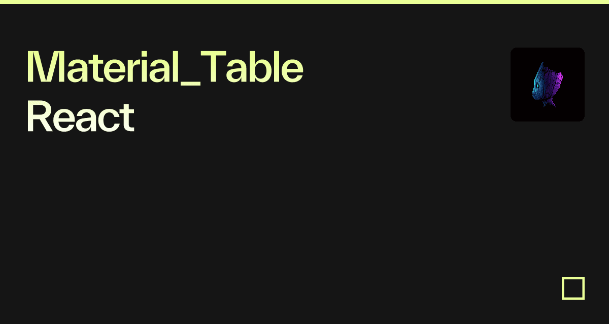 Material_Table React - Codesandbox