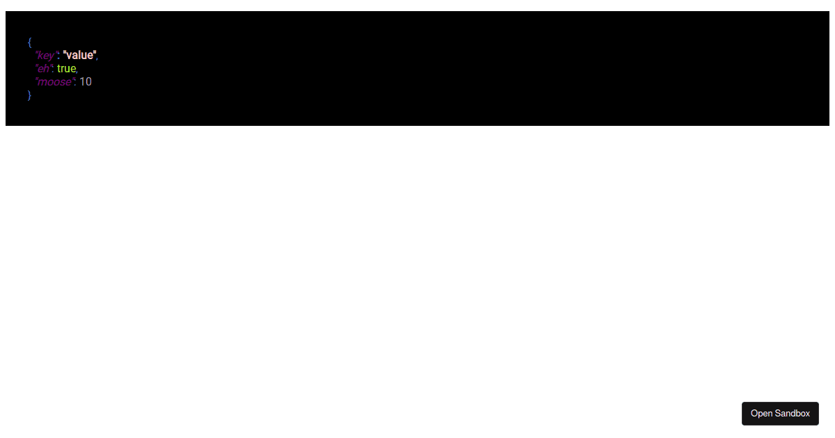 react editable json highlight Codesandbox