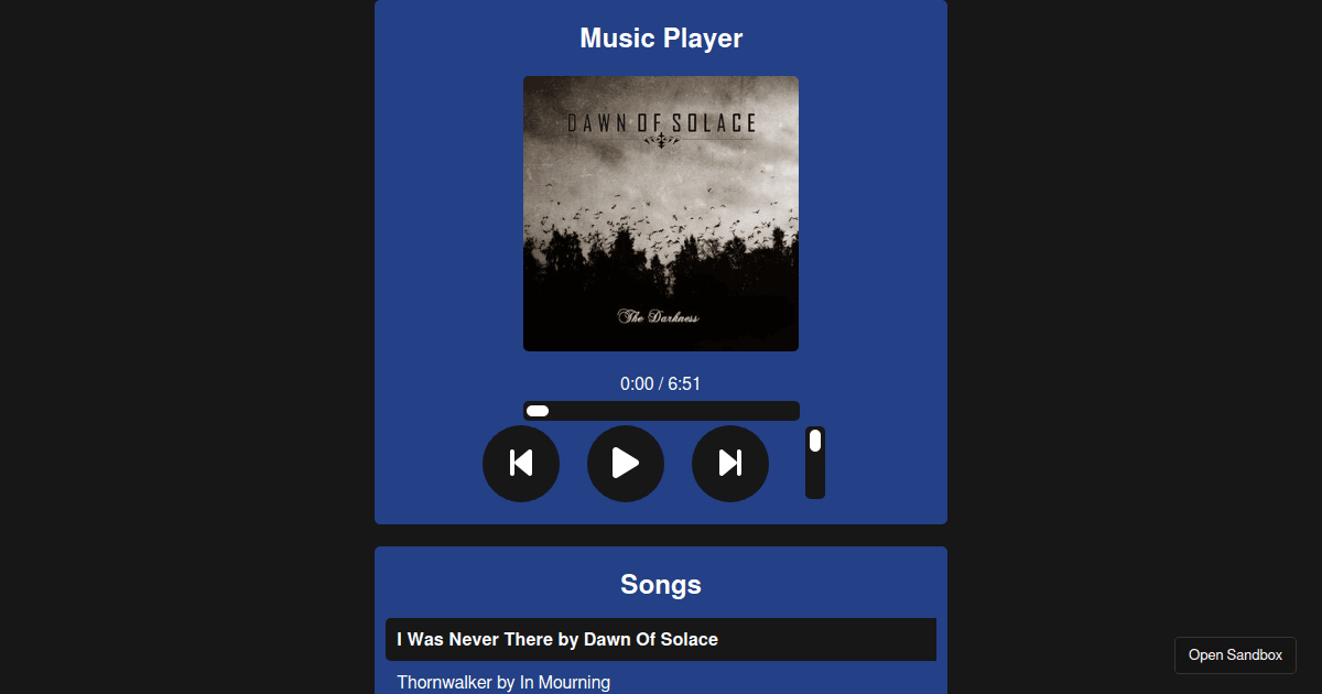 Music Player - Codesandbox