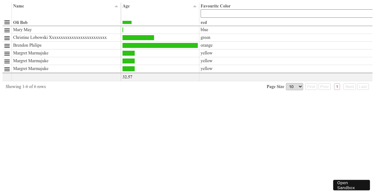 Test Tabulator Heading Scrolling v5.4.1 (broken) - Codesandbox