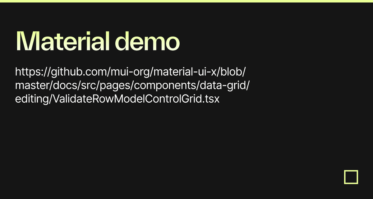 Material demo - Codesandbox