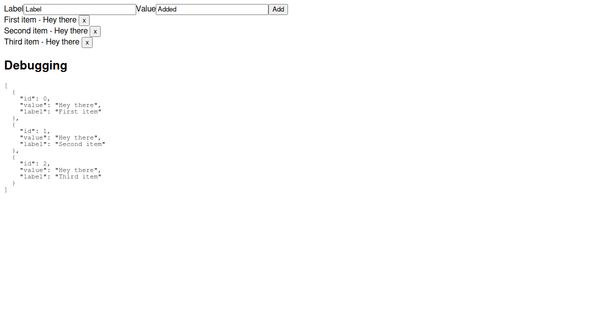 React Dynamic List example (functional components) - Codesandbox