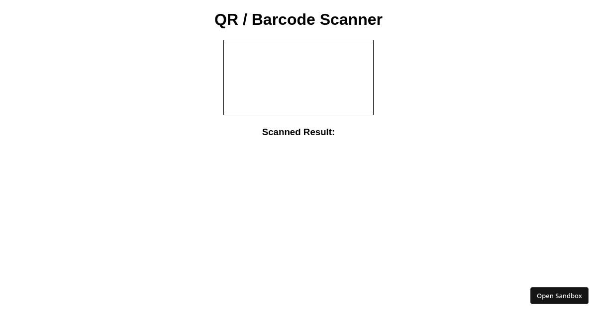 scanner field - Codesandbox