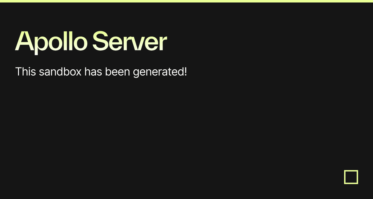 Apollo Server - Codesandbox