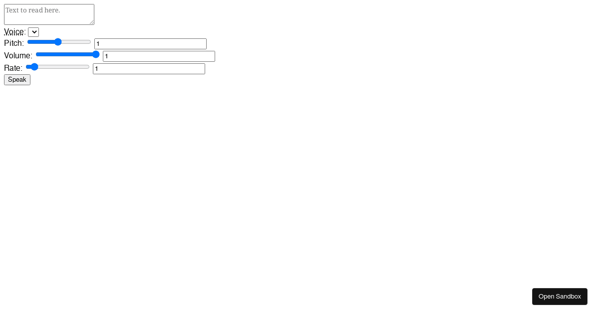 Simple Text to Speech (forked) - Codesandbox