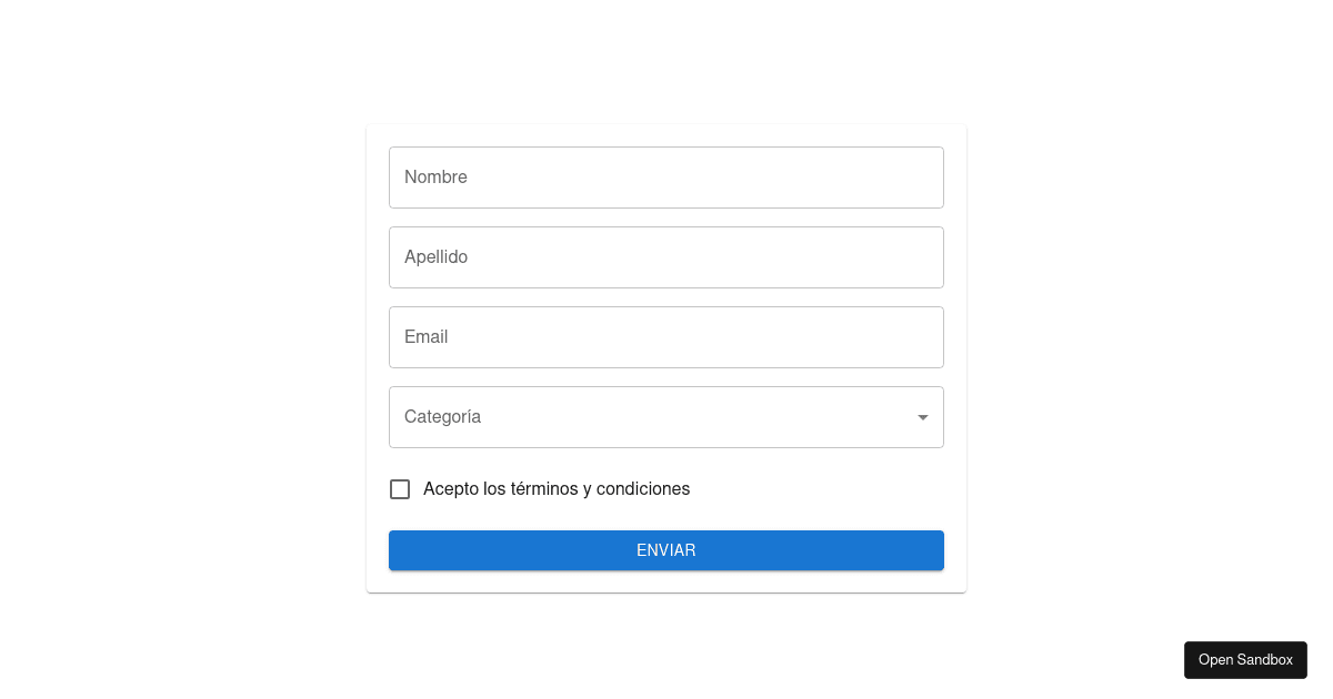 formulario sergio (forked) - Codesandbox