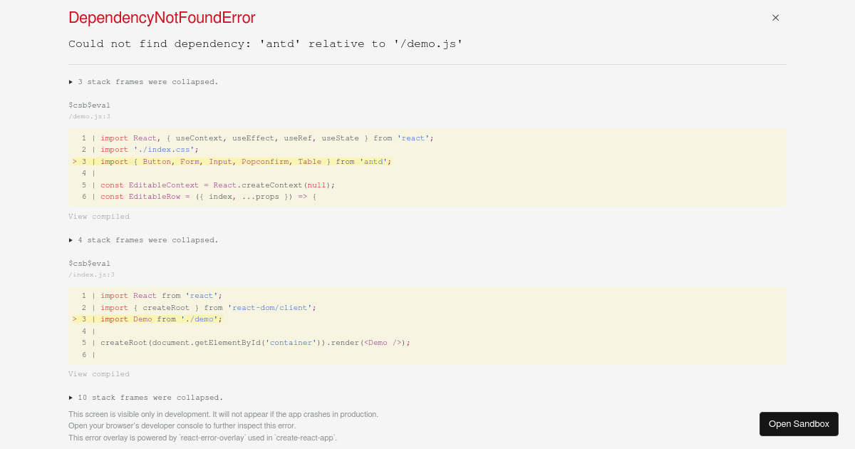 Editable Cells - antd@undefined - Codesandbox