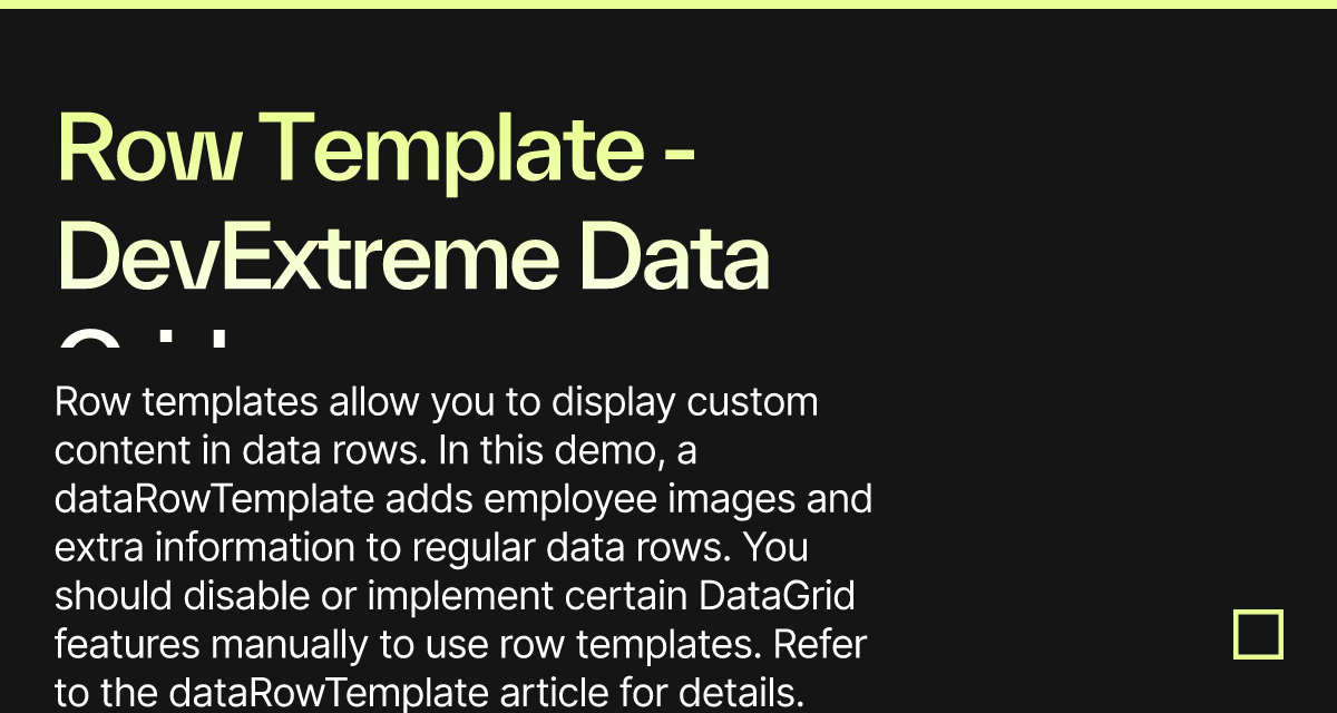 Row Template - DevExtreme Data Grid - Codesandbox