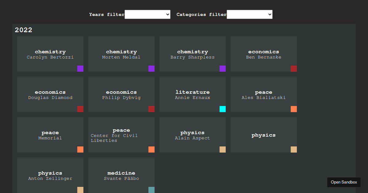 Assignement (forked) - Codesandbox