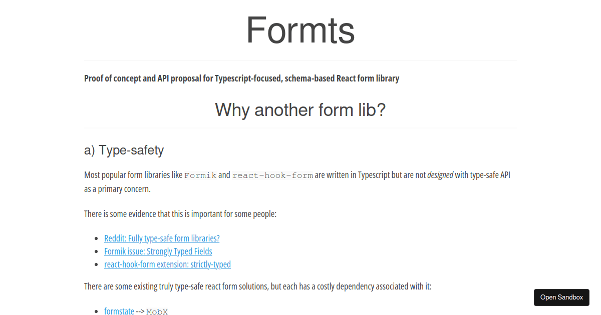 Formts POC - Codesandbox