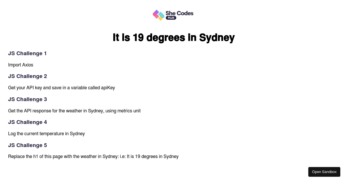 JavaScript Open Weather API (forked) - Codesandbox