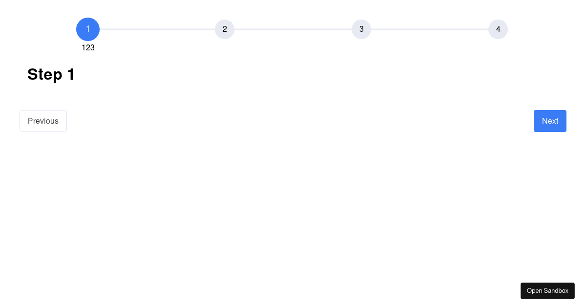 React step progress (forked) - Codesandbox
