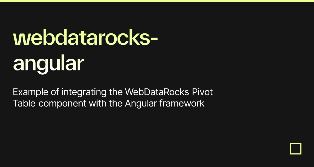 webdatarocks-angular - Codesandbox