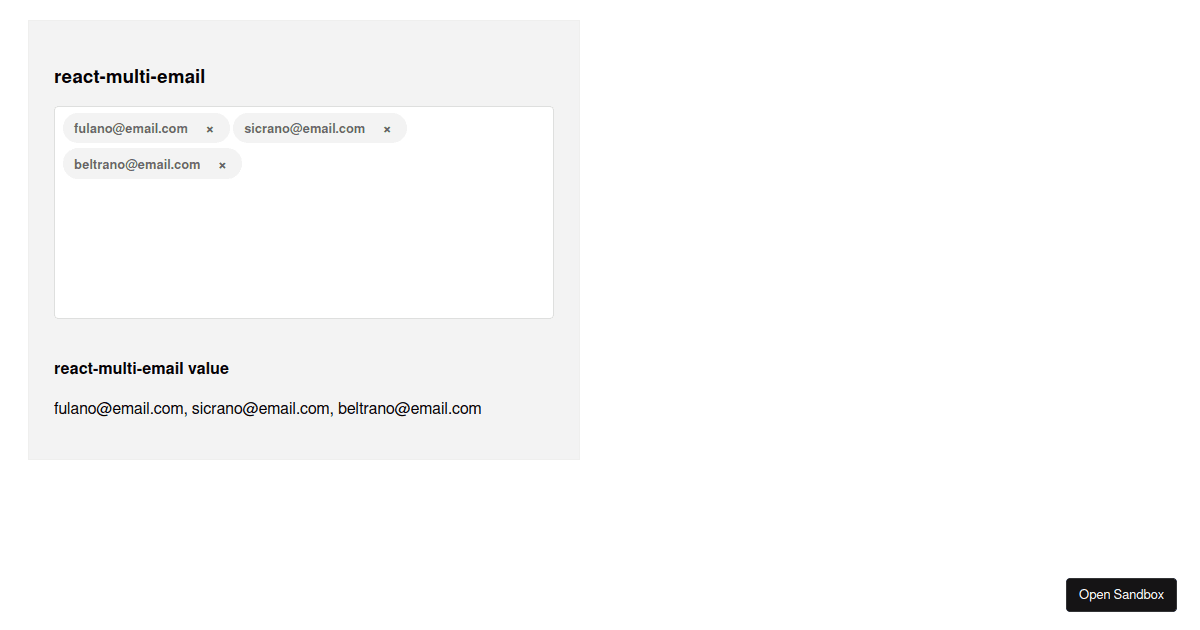 react-multi-email - Codesandbox