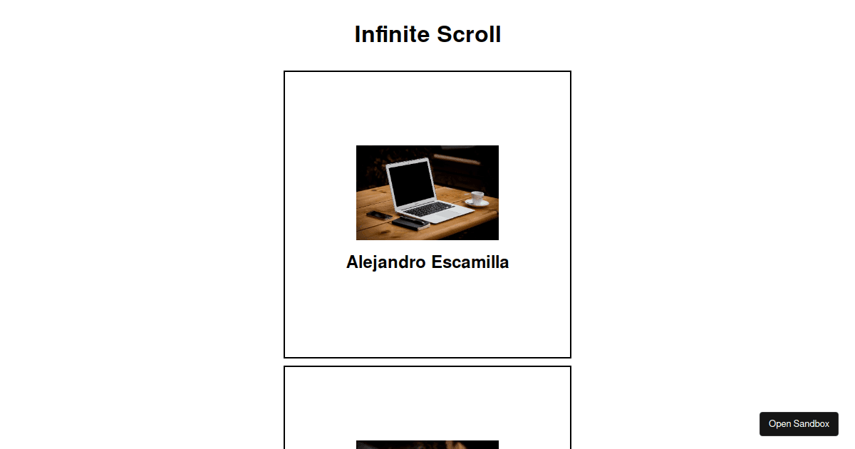 Infinite Scroll - Codesandbox