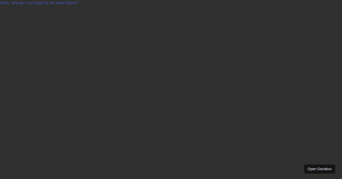 Material UI - Dark Theme - Codesandbox