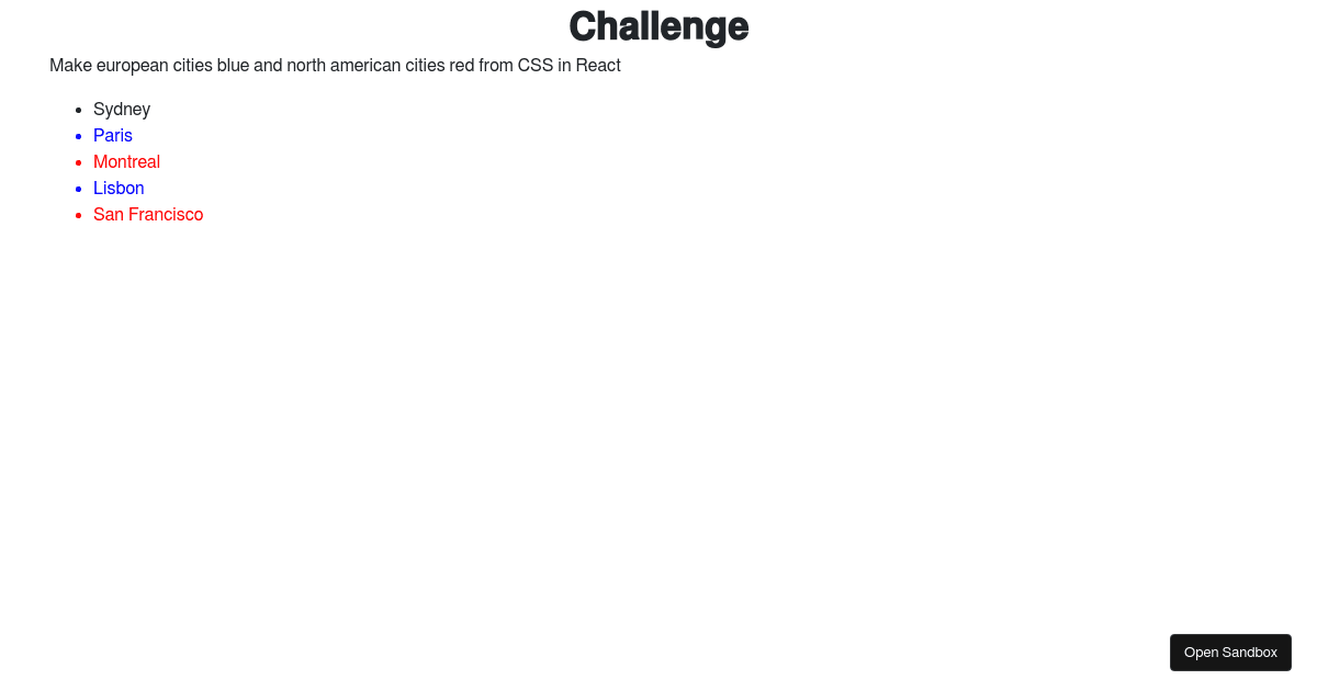 React / CSS (forked) - Codesandbox