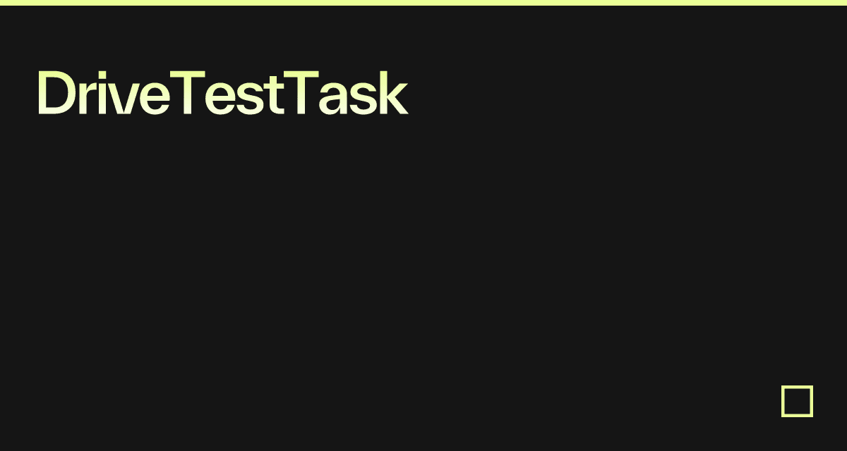 DriveTestTask - Codesandbox