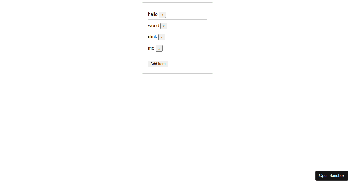 TransitionGroup Component - Codesandbox