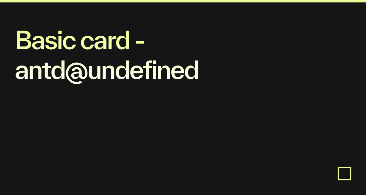 Basic card - antd@undefined - Codesandbox