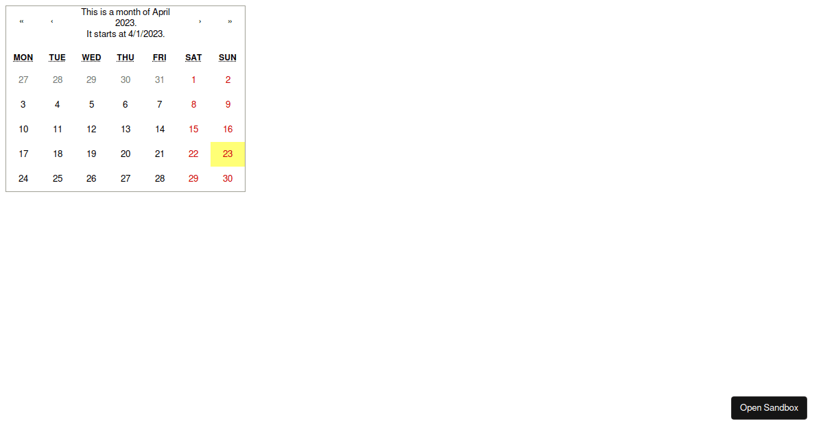 react-calendar-navigation-label - Codesandbox