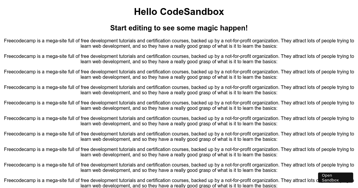 useScrollToTop - Codesandbox