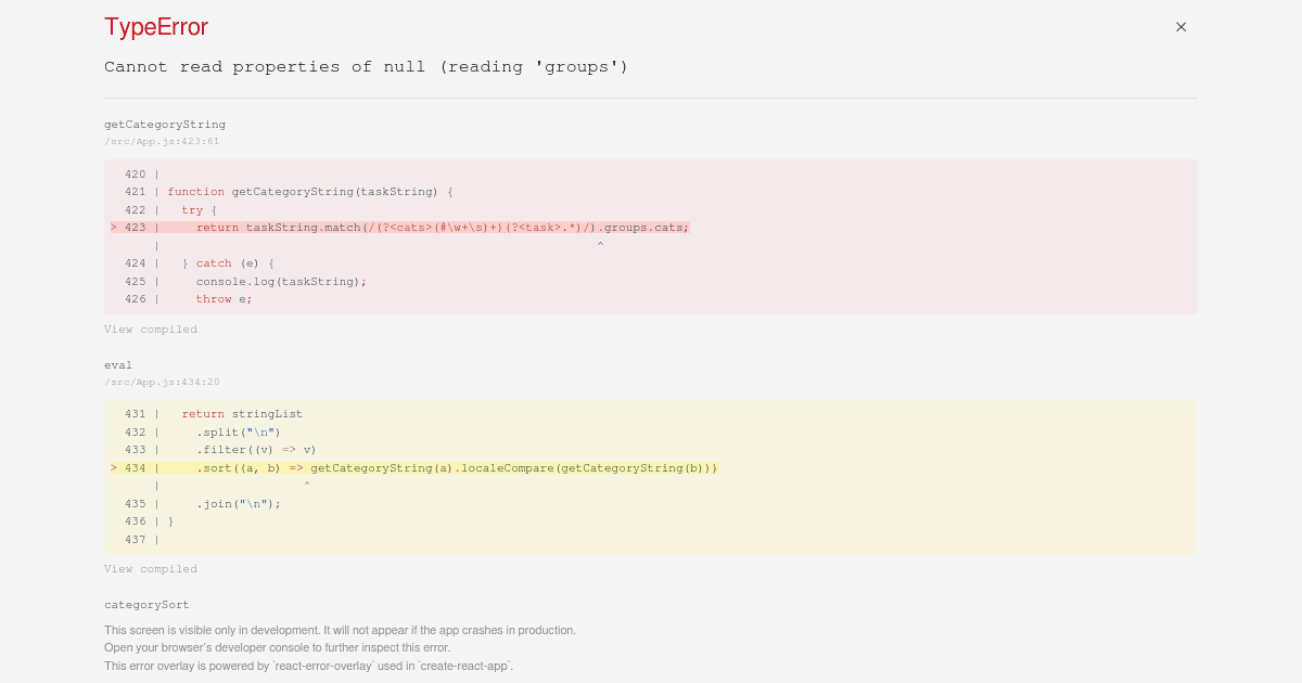Task Tagging and Sorting - Codesandbox