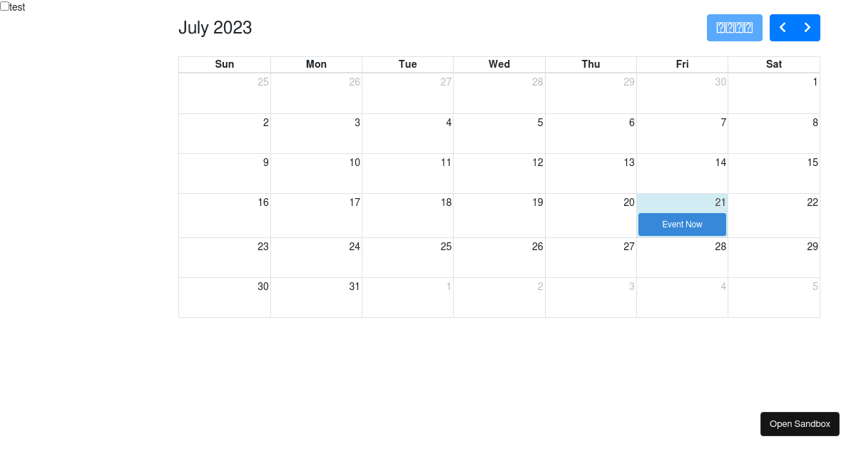 FullCalendar Vue - Codesandbox