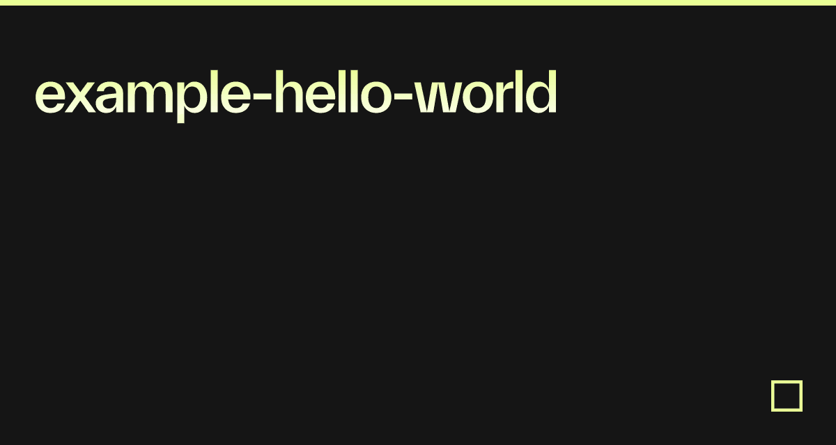 Example-hello-world - Codesandbox