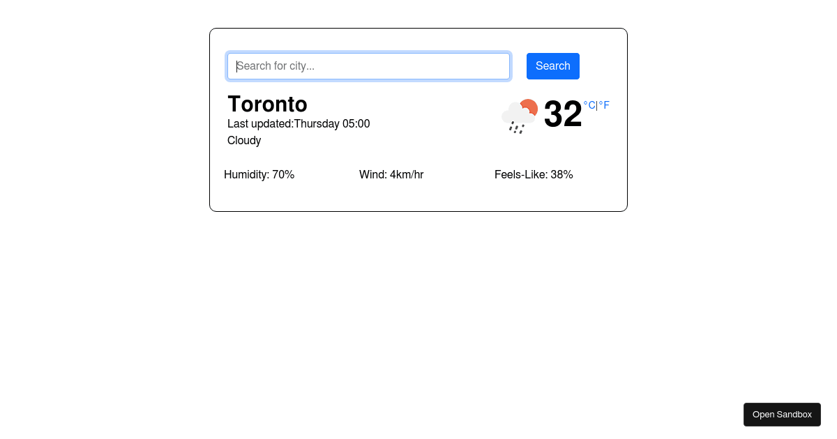 Weather Project/React - Codesandbox