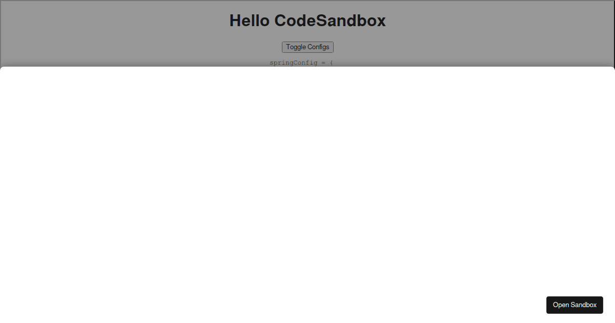 react-modal-sheet springConfig bug - Codesandbox