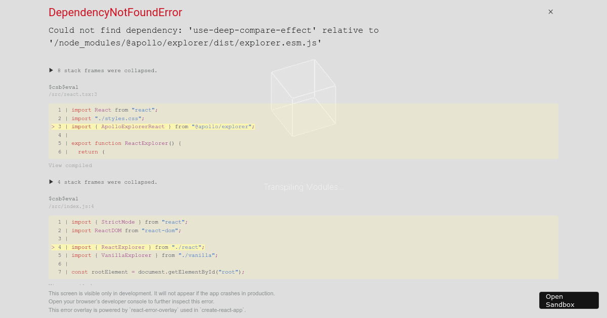 npm-embeddable-explorer - Codesandbox