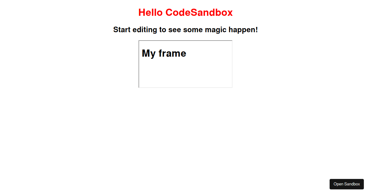 react-frame-component (forked) - Codesandbox