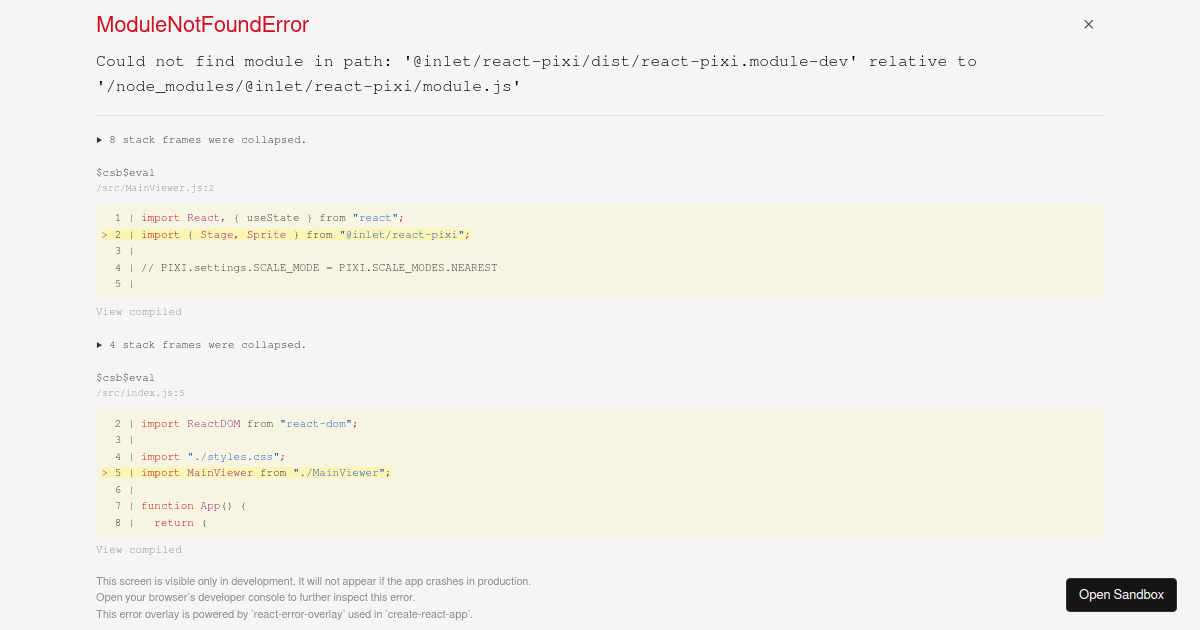 React Pixi - Codesandbox
