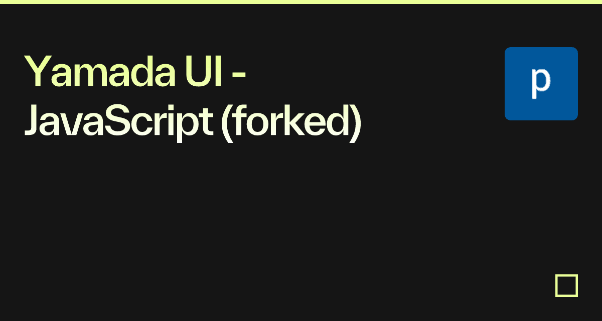 Yamada UI - JavaScript (forked) - Codesandbox