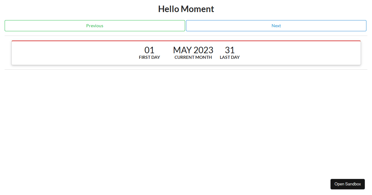 Moment Playground - Codesandbox
