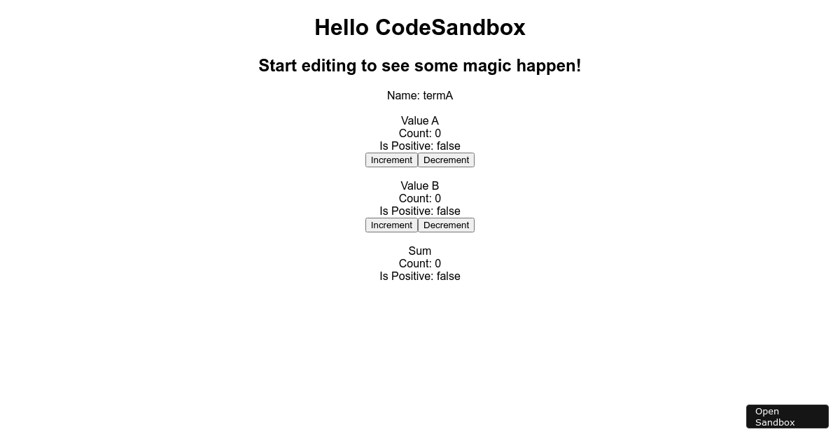 Sync External Store Test With Selector, Composable - Codesandbox